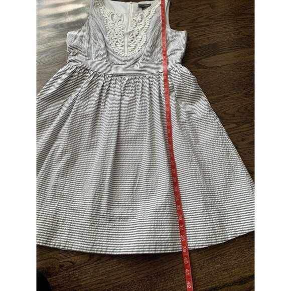 Jessica Howard Seersucker Sundress Womens 14‎ Lace Sleeveless A Line - Picture 7 of 7